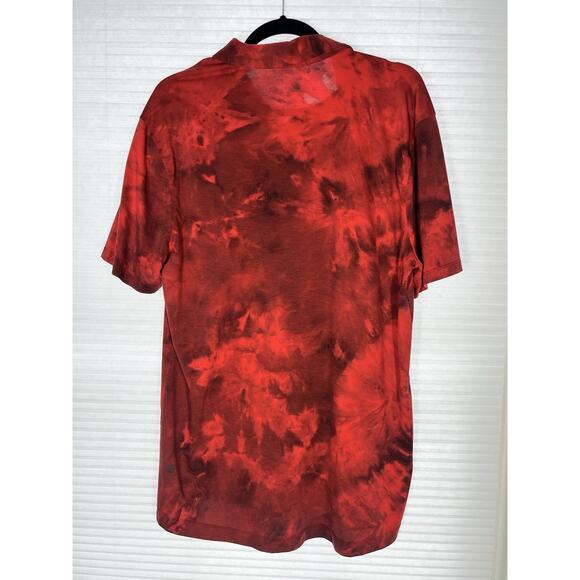 Lululemon Evolution Polo Shirt Mens Large Tidal Dye Grenadine Red Cassis - Picture 2 of 9